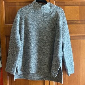 Mango Heathered Gray Cowl Neck Sweater